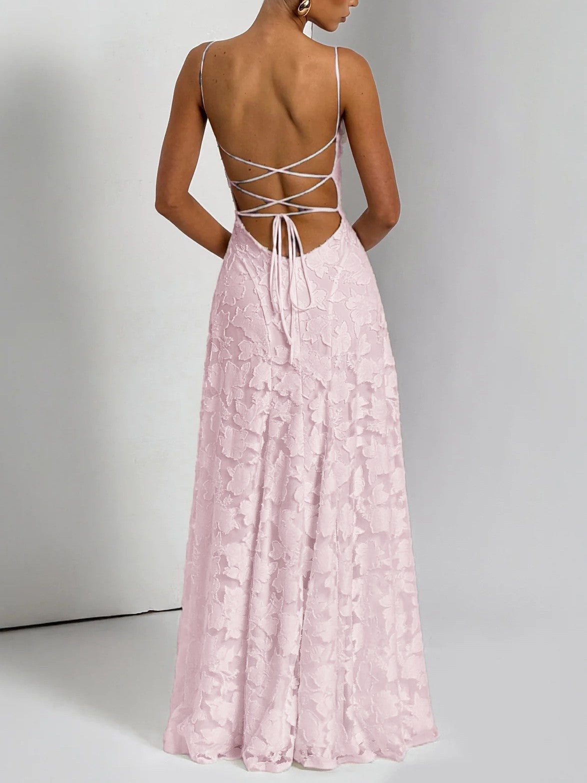 Vestido largo de jacquard