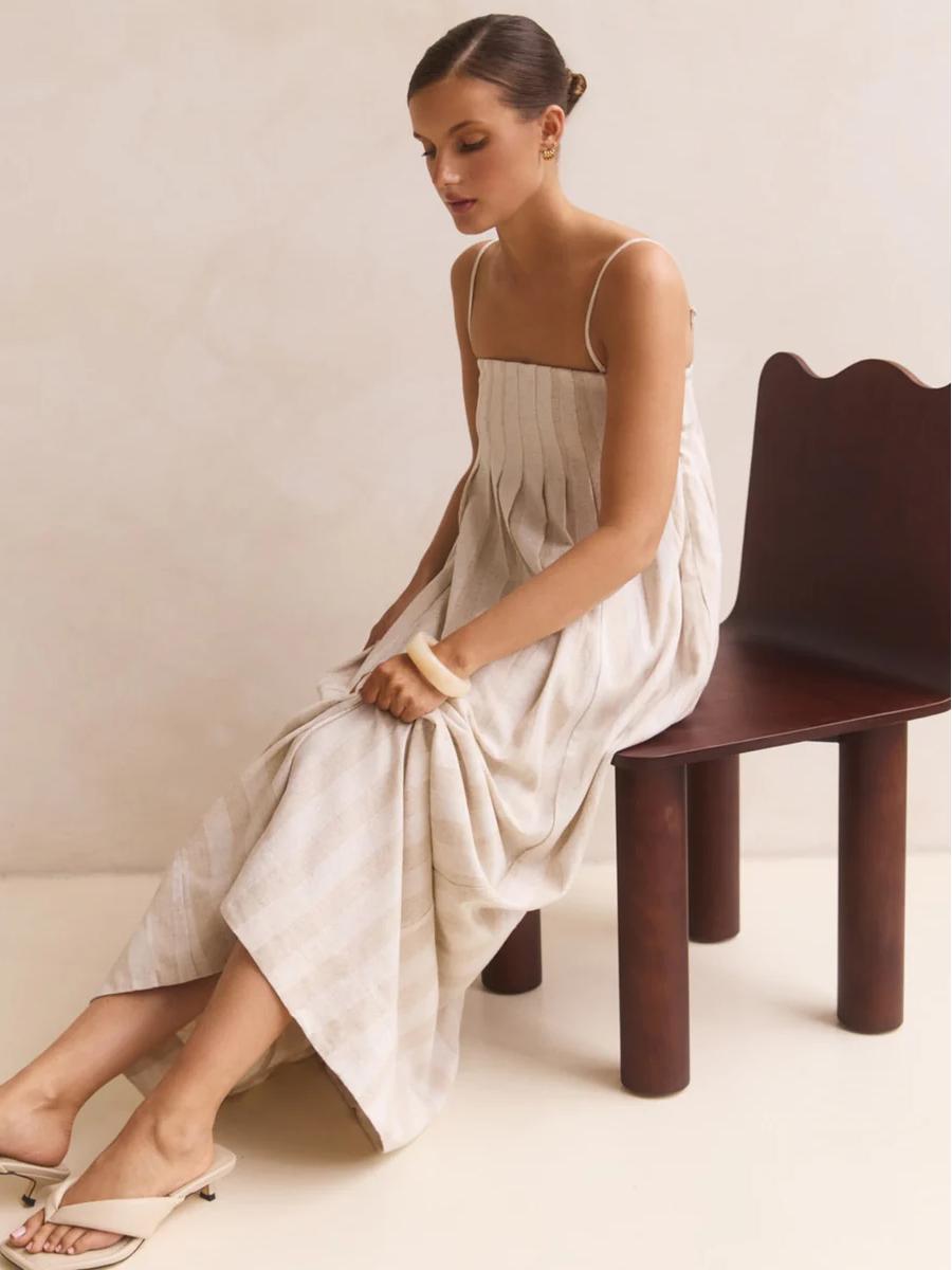 Vestido largo plisado Marcela