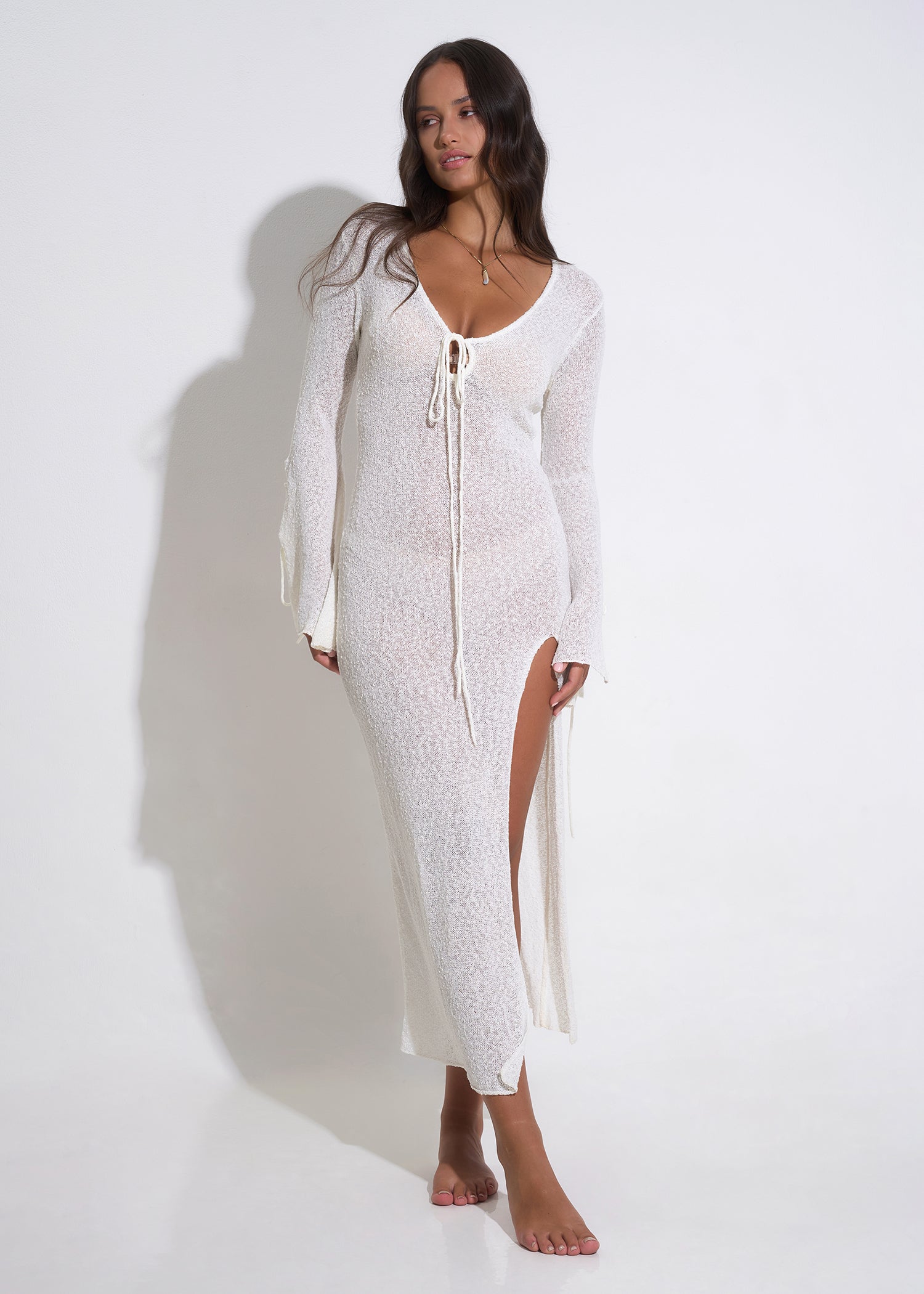 Vestido largo Nefeli Bone