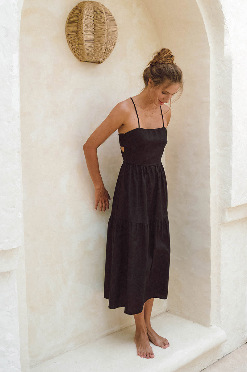 Vestido midi JOIE lino y algodón