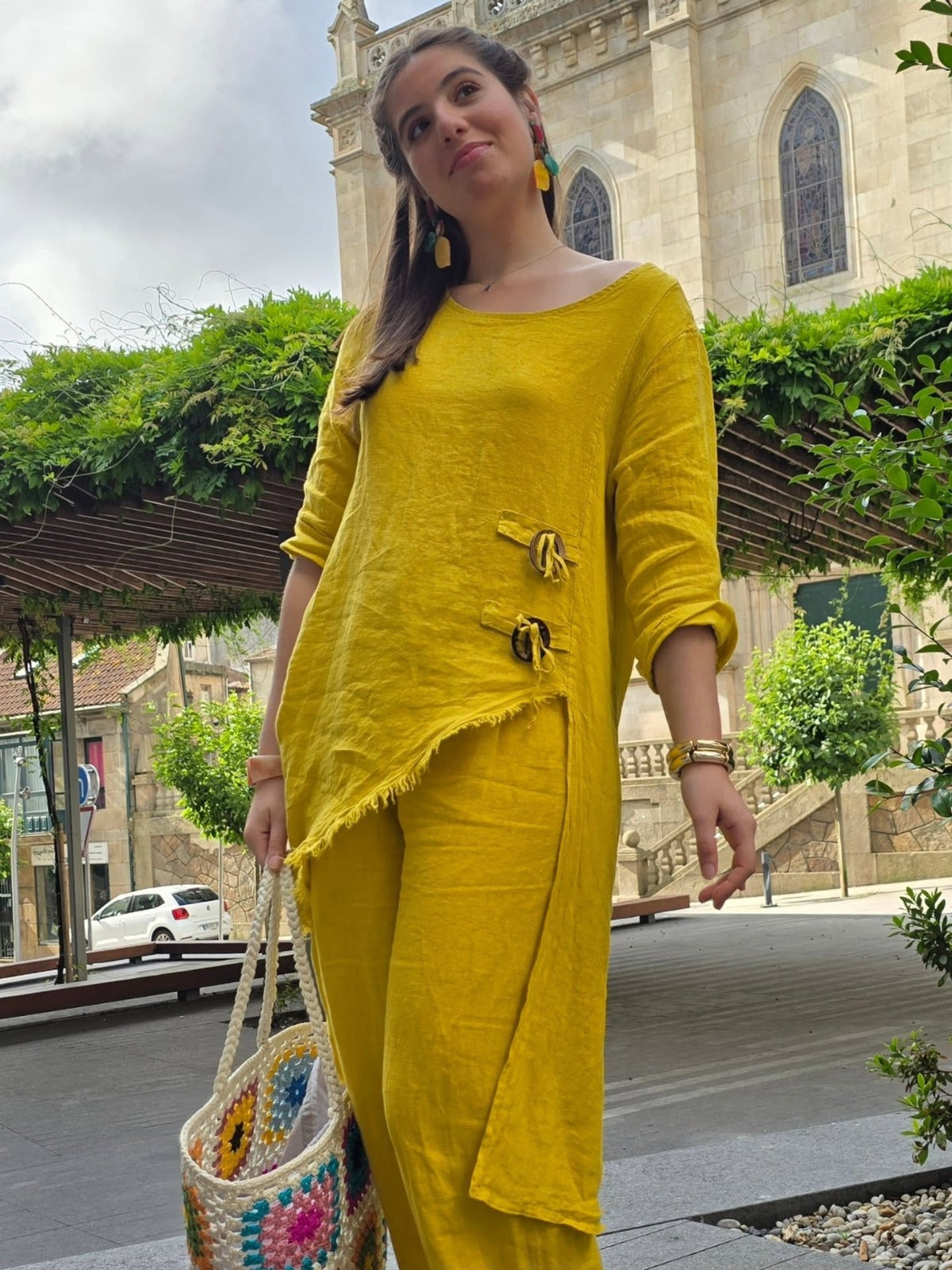 Traje Casual Boho Chic De Lino