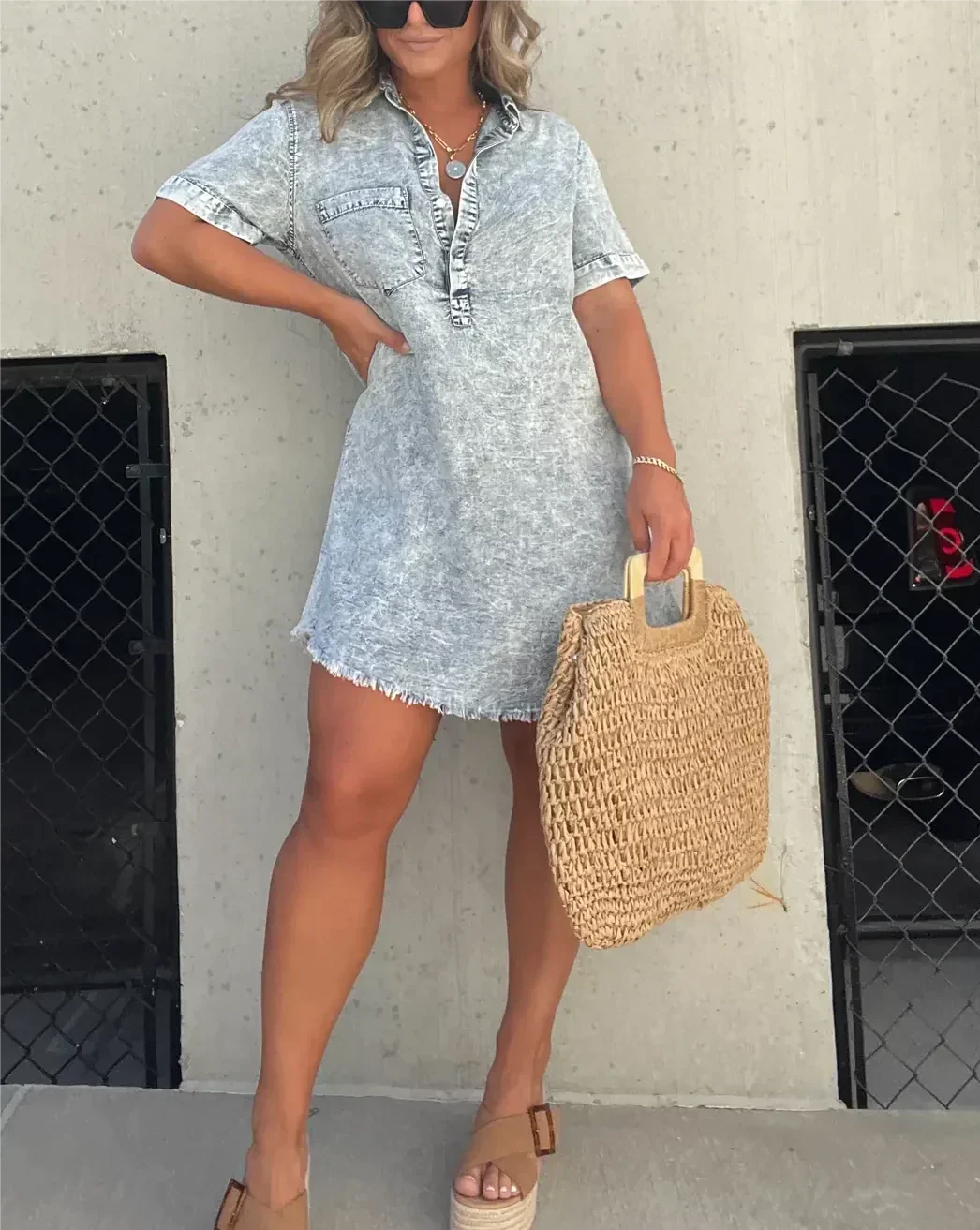 Vestido Ceñido de Denim