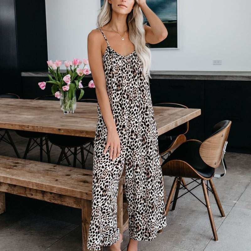 Mono estampado con tirantes finos para mujer, ¡50% de descuento!