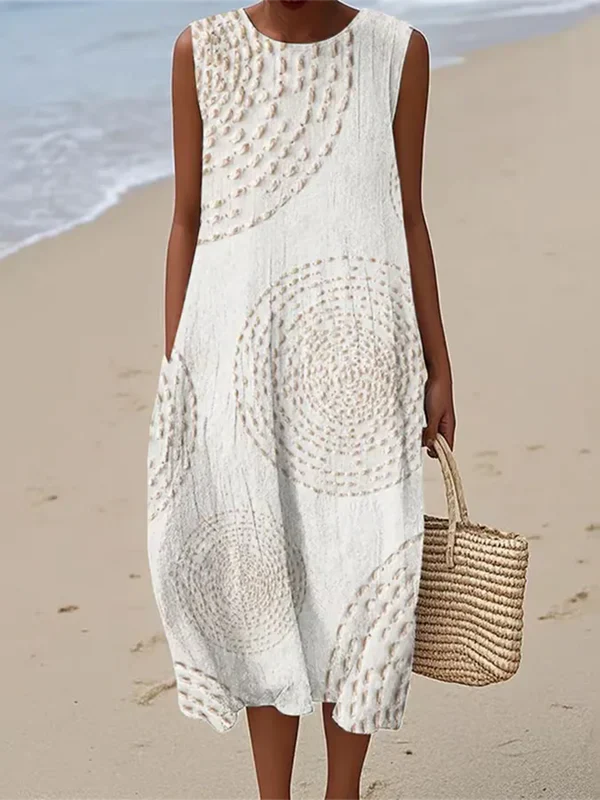 Vestido sin mangas con estampado artistico