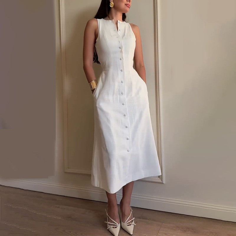 Vestido Cecilia De Botones Sin Mangas
