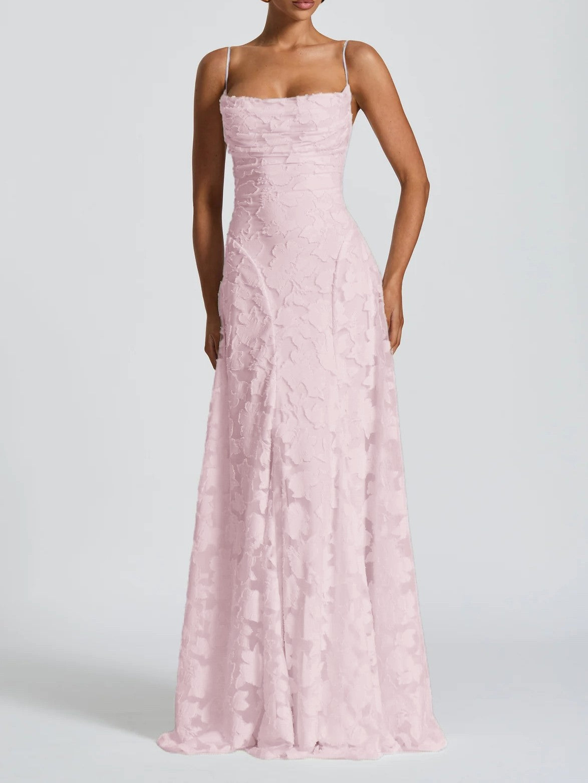 Vestido largo de jacquard