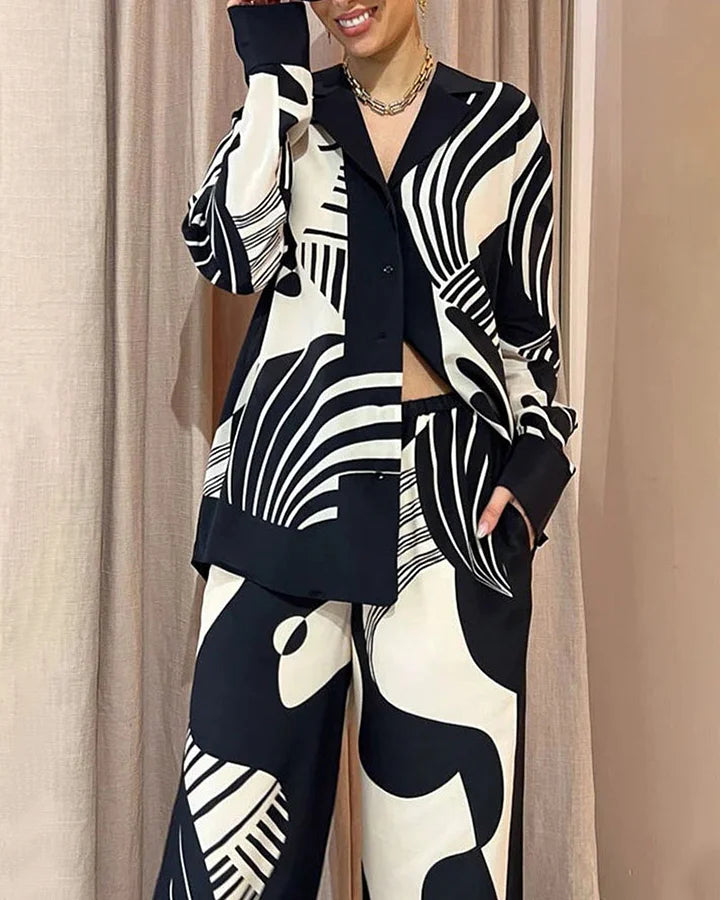 Conjunto Estampado Blanco y Negro