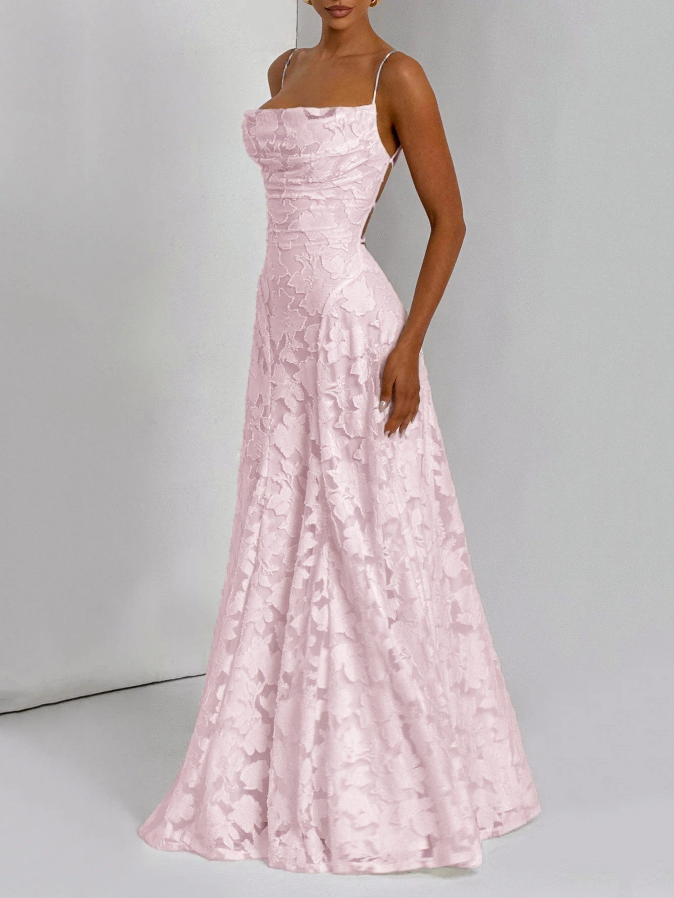 Vestido largo de jacquard
