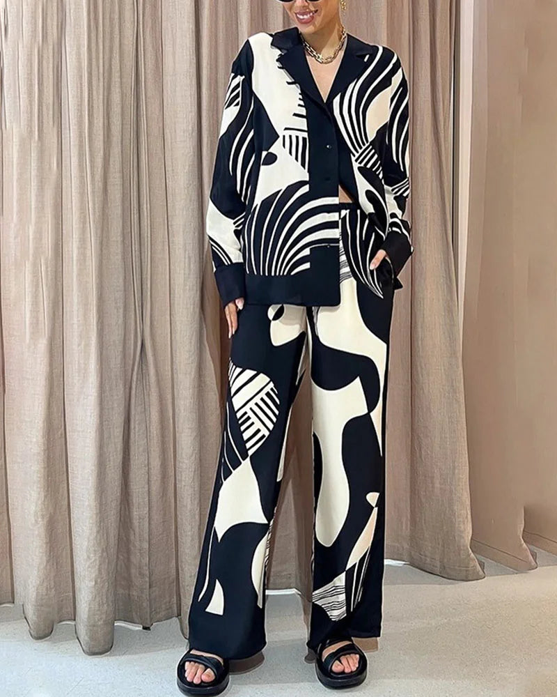 Conjunto Estampado Blanco y Negro