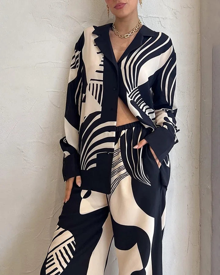 Conjunto Estampado Blanco y Negro