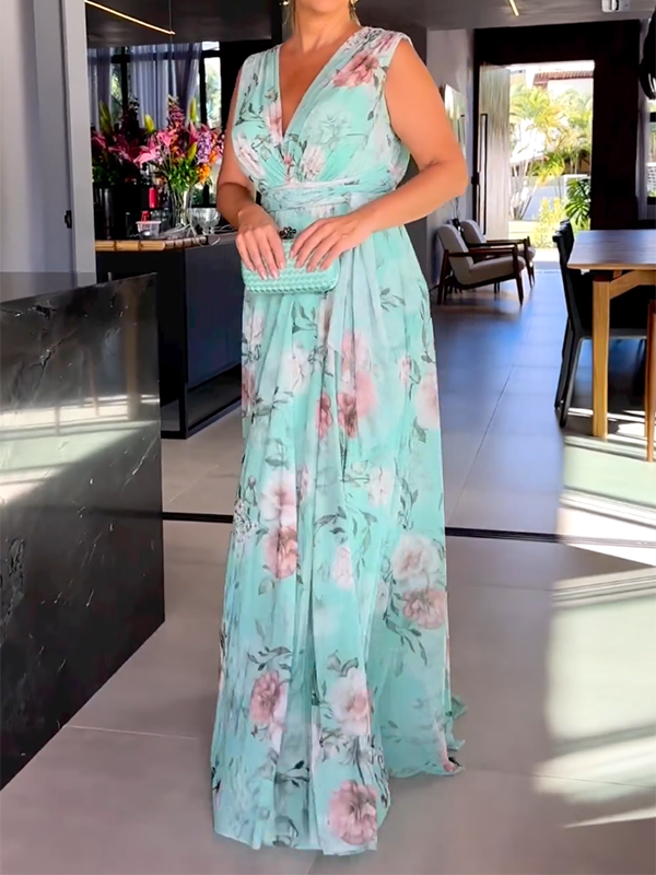 Vestido De Gasa Estampado Floral