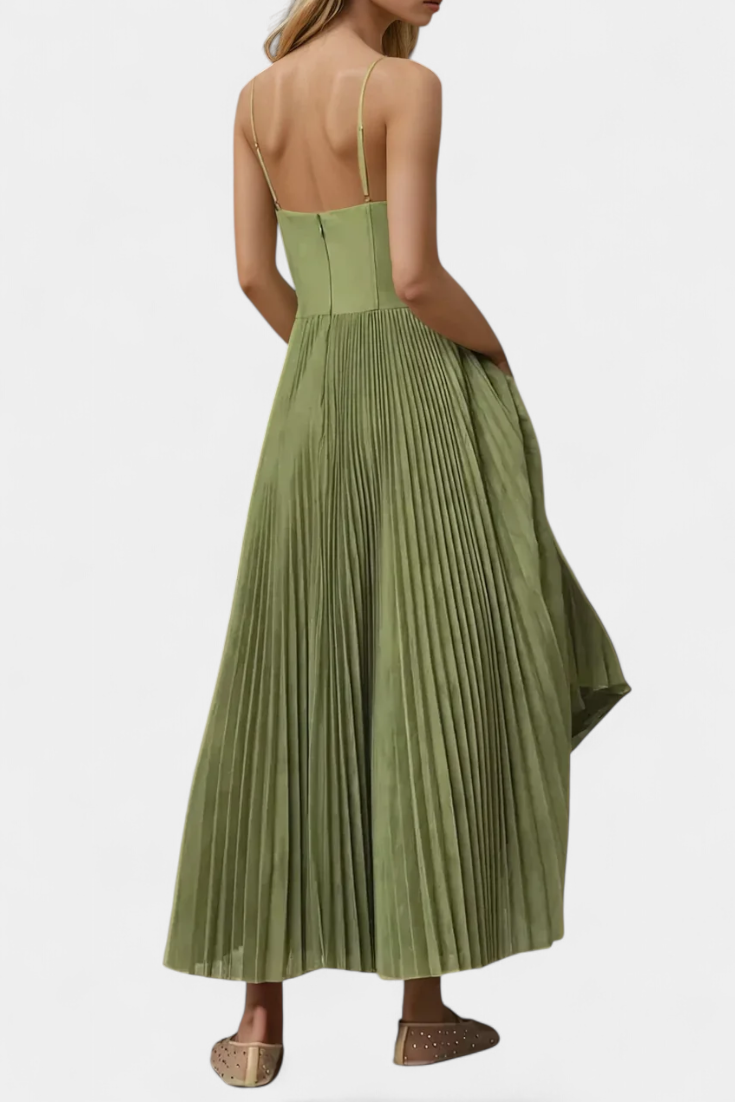 Ottilie | Vestido de Chiffon Plisado con Corsé Esculpido