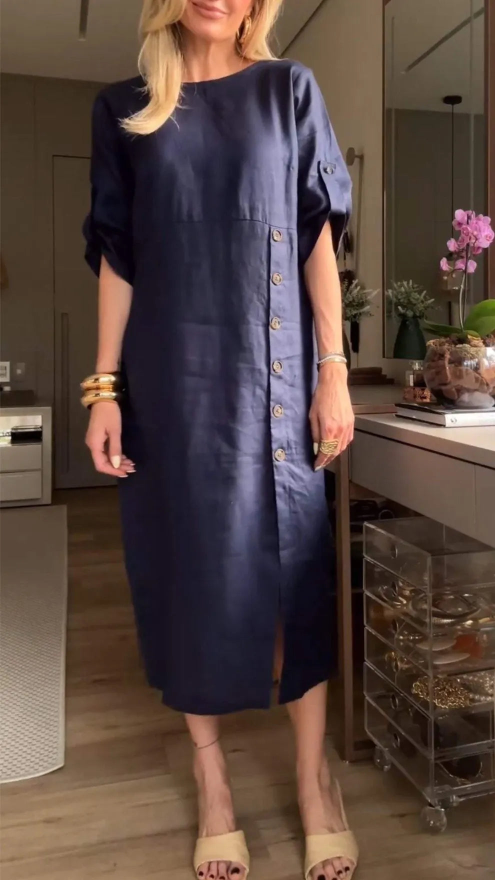 Vestido Claire De Algodón Y Lino
