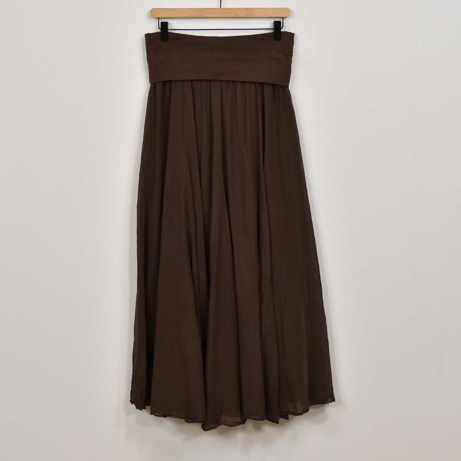 Falda Larga Boho Marrón