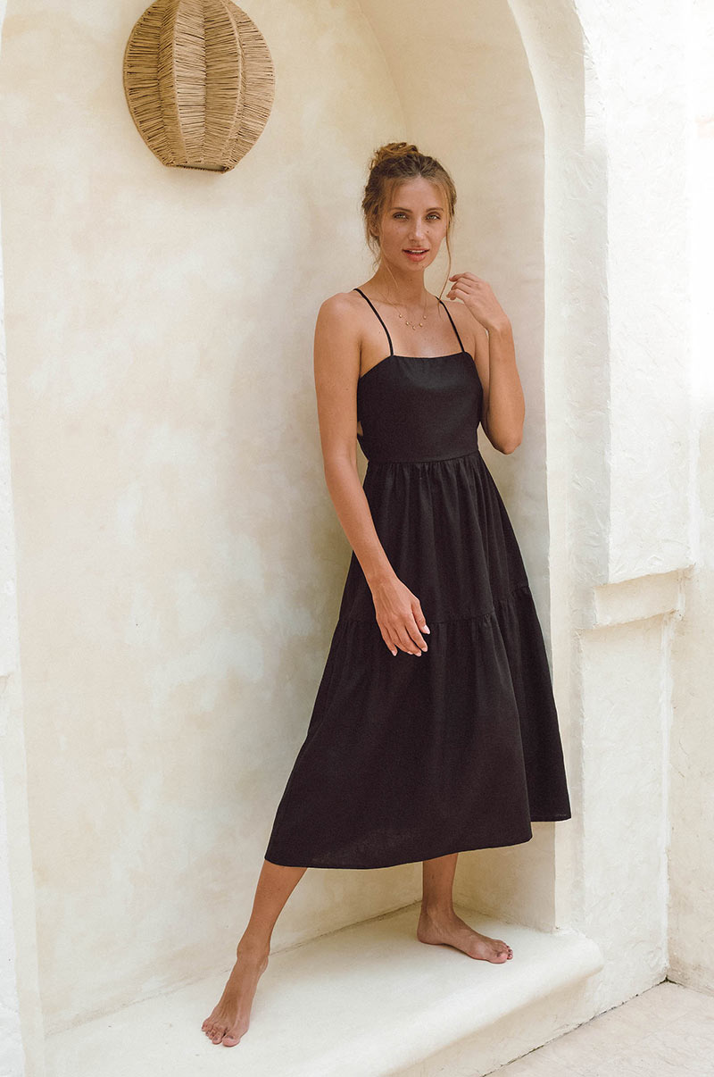 Vestido midi JOIE  lino y algodón
