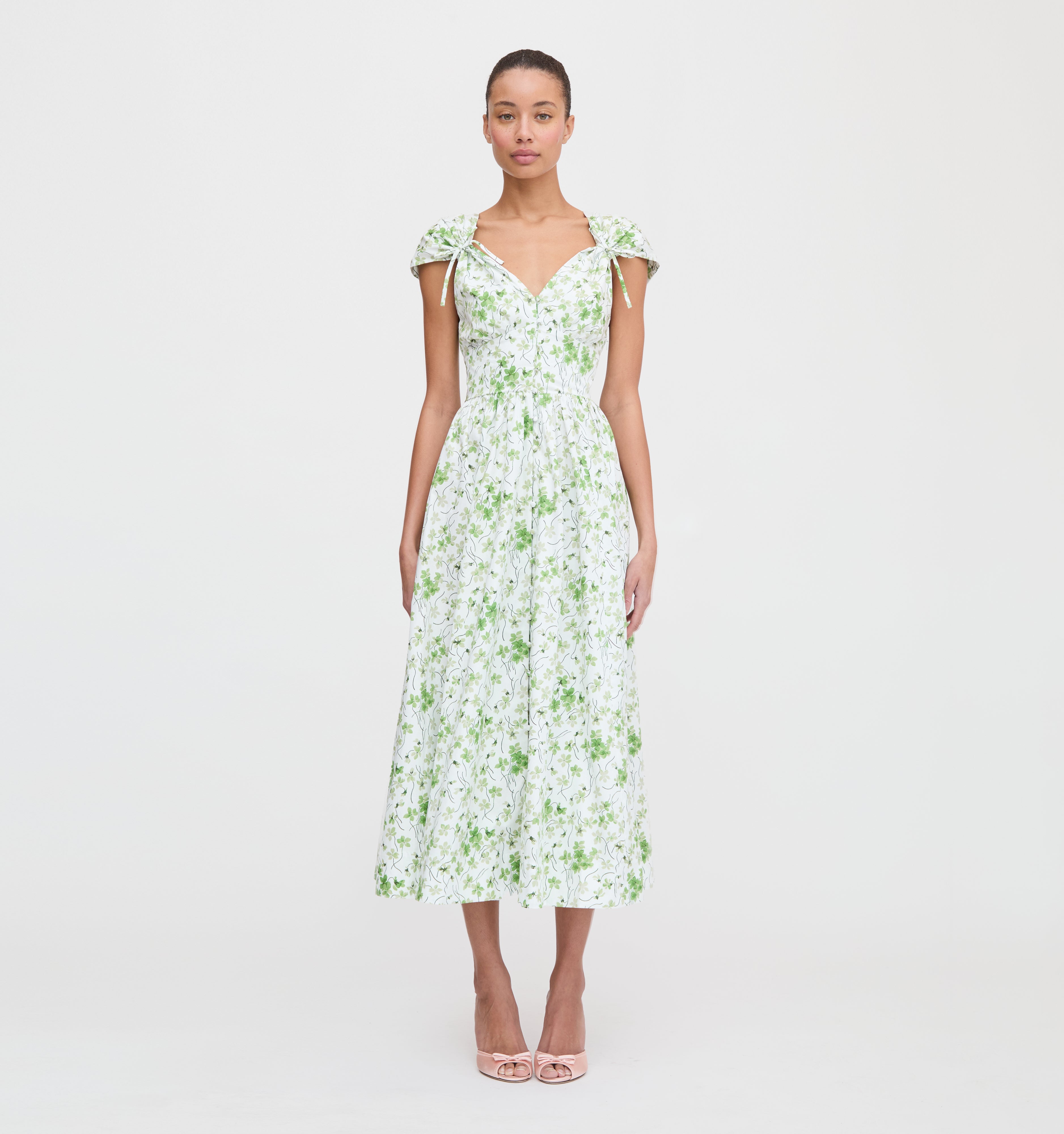 El vestido Lucille - Guisantes verdes