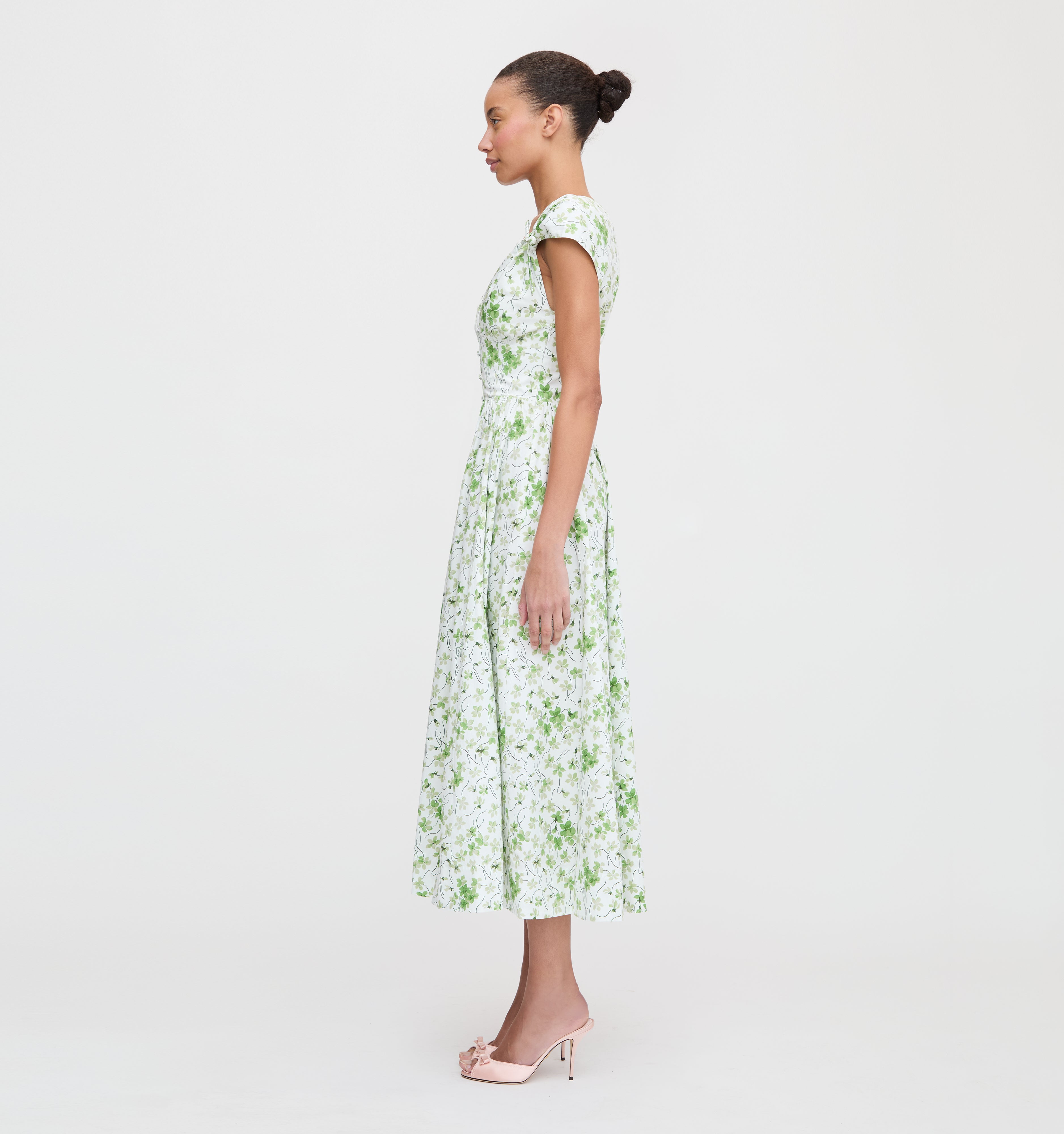 El vestido Lucille - Guisantes verdes