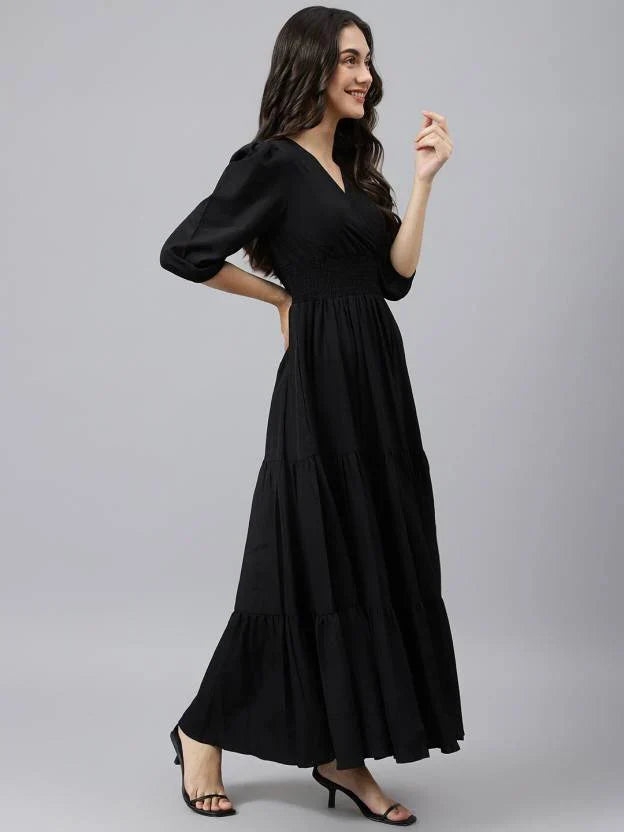 Vestido en V  Cielo Zafiro