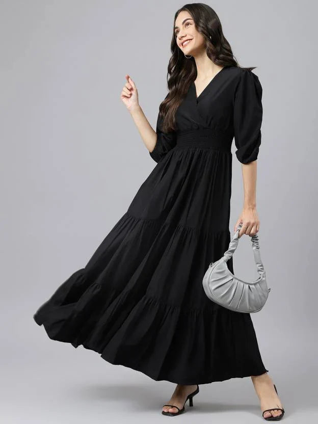 Vestido en V  Cielo Zafiro