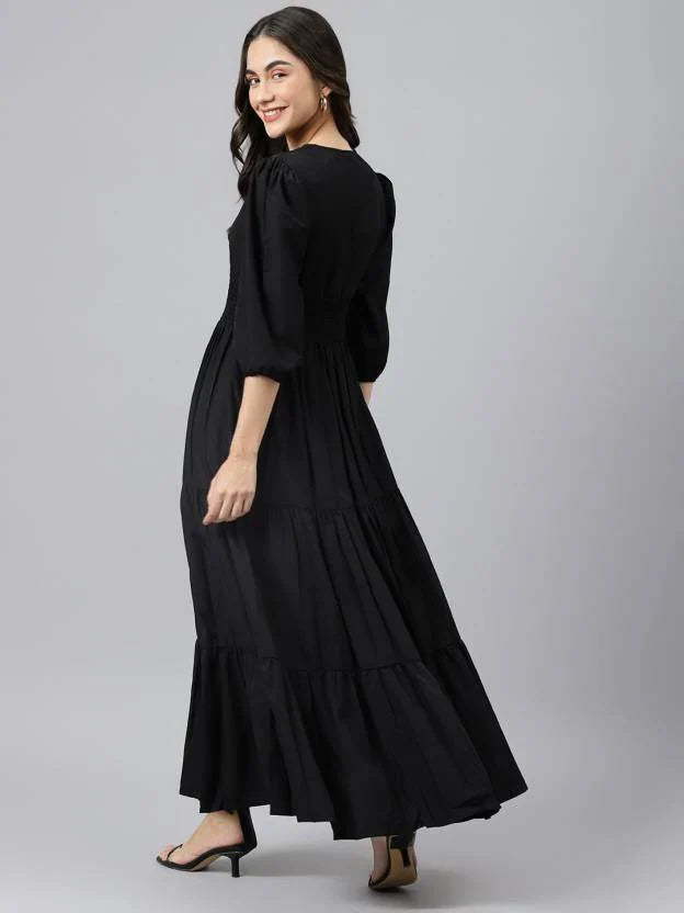 Vestido en V  Cielo Zafiro