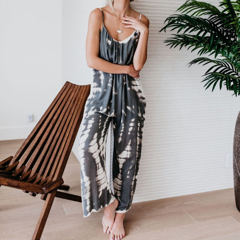 Mono estampado con tirantes finos para mujer, ¡50% de descuento!
