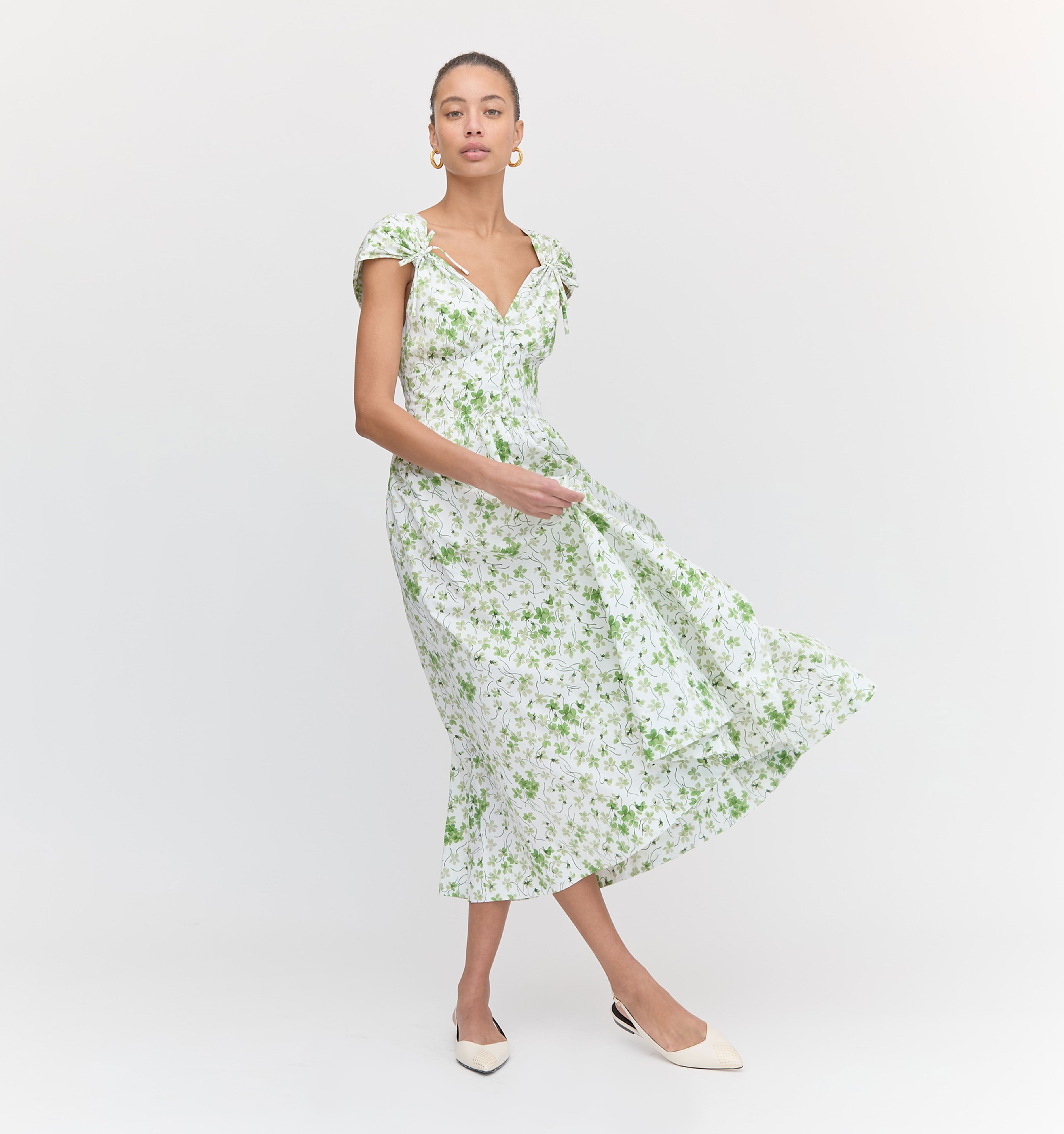 El vestido Lucille - Guisantes verdes