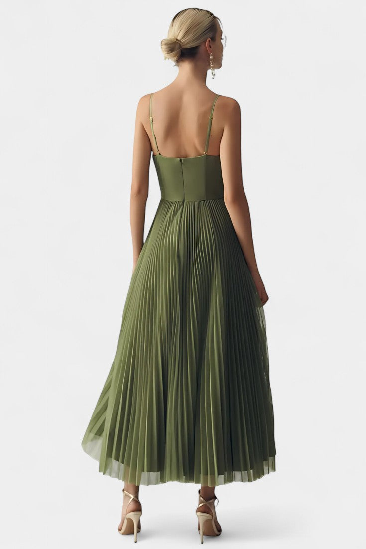 Ottilie | Vestido de Chiffon Plisado con Corsé Esculpido